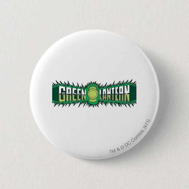 Green Lantern Logo - Green Flames Button (Front)
