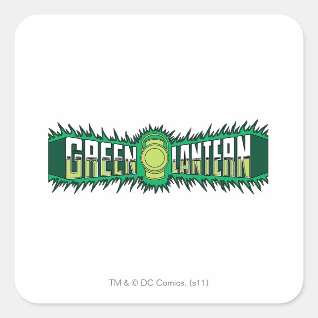 Green Lantern Logo - Green Flames Square Sticker (Front)