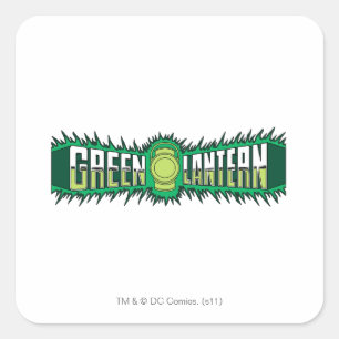 Green Lantern Logo - Green Flames Square Sticker