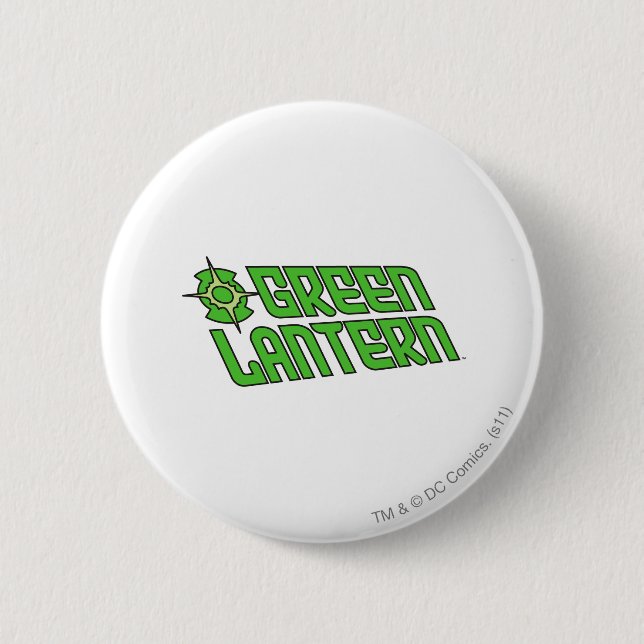 Green Lantern Logo Tilted Pinback Button (Front)