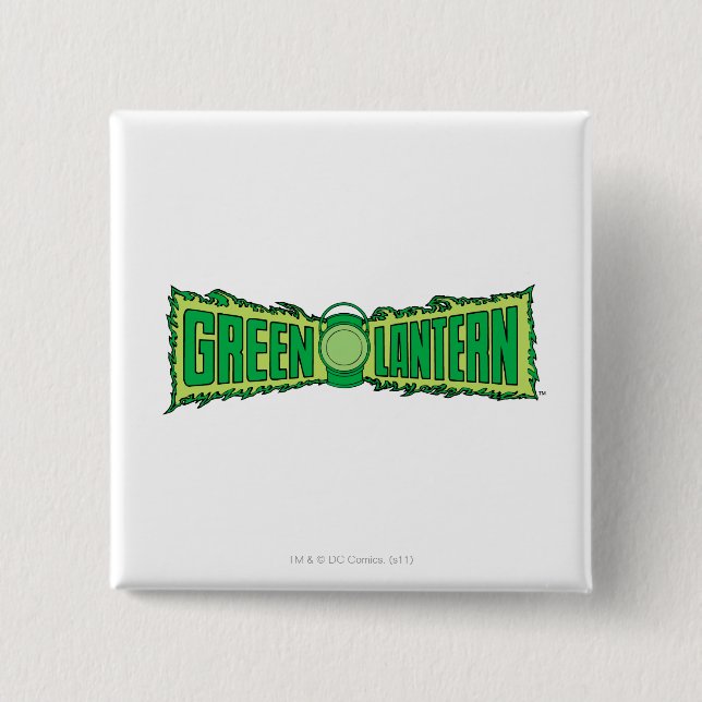Green Lantern Logo with Lantern Pinback Button (Front)