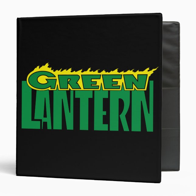 Green Lantern Logo - Yellow Flames 3 Ring Binder (Front/Inside)