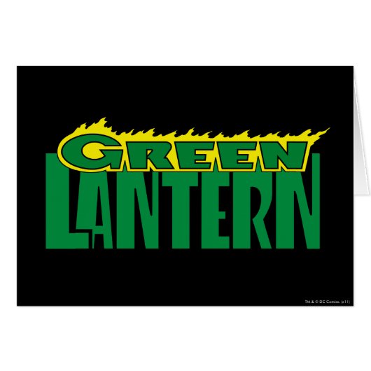 Green Lantern Logo - Yellow Flames Cards (Front Horizontal)