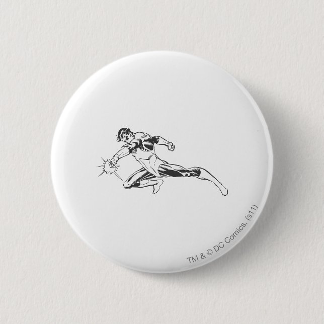 Green Lantern Lunges Down Button (Front)