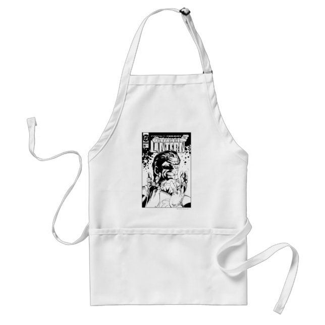 Green Lantern  - Many Rings, Black and White Adult Apron (Front)