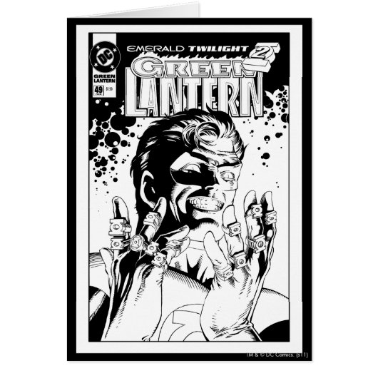 Green Lantern  - Many Rings, Black and White Cards (Front)