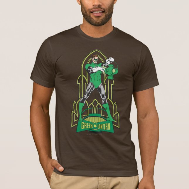 Green Lantern on decorative background T-Shirt (Front)
