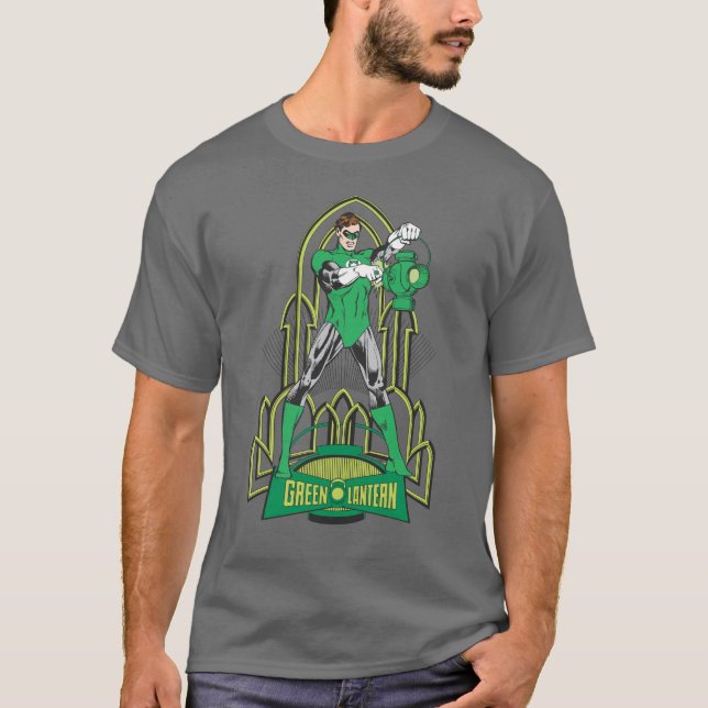 Green Lantern on decorative background T-Shirt (Front)