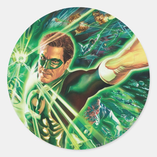 Green Lantern Painting Classic Round Sticker (Front)