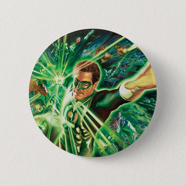 Green Lantern Painting Pinback Button (Front)