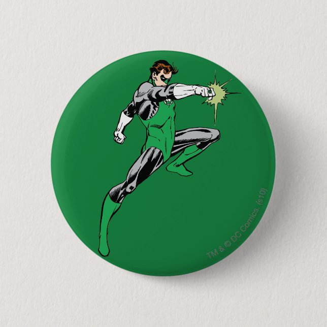Green Lantern Pointing Ring Pinback Button (Front)