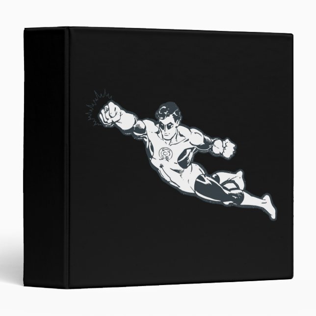 Green Lantern Punches BW 3 Ring Binder (Front/Spine)