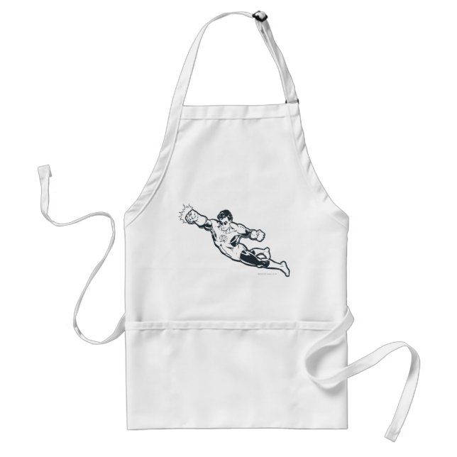 Green Lantern Punches BW Adult Apron (Front)