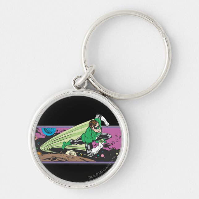Green Lantern Races Thru Space Keychain (Front)
