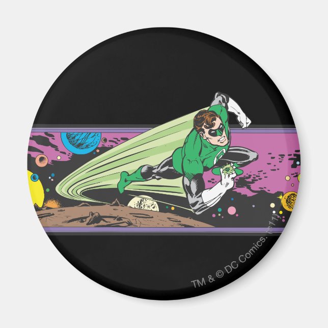Green Lantern Races Thru Space Magnet (Front)