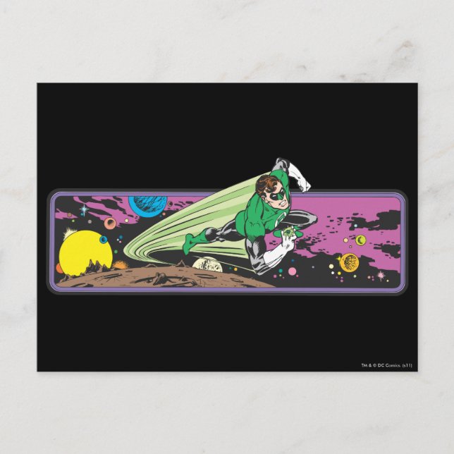 Green Lantern Races Thru Space Postcard (Front)