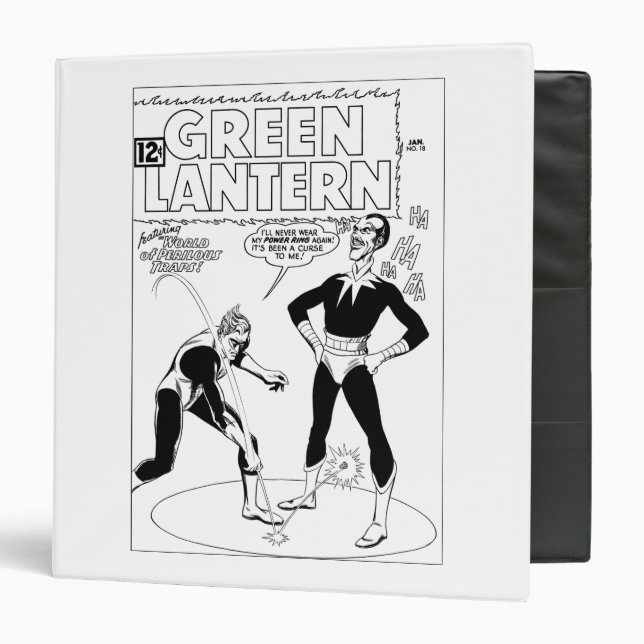 Green Lantern Removes Ring, Black and White Binder (Front/Inside)