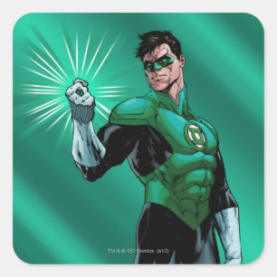 Green Lantern & Ring Square Sticker