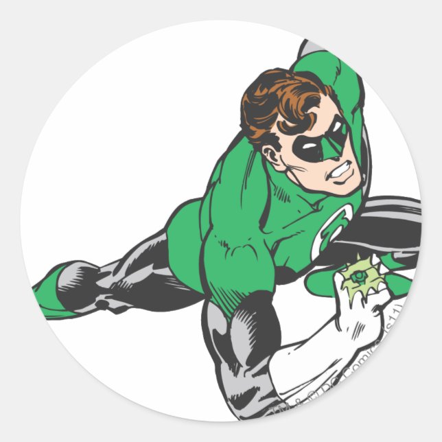 Green Lantern Runs Classic Round Sticker (Front)
