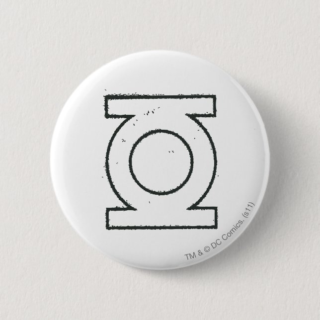 Green Lantern Symbol BW Button (Front)