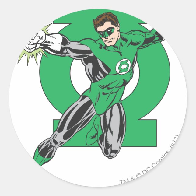Green Lantern & Symbol Classic Round Sticker (Front)