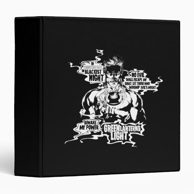 Green Lantern Text Collage 3 Ring Binder (Front/Spine)