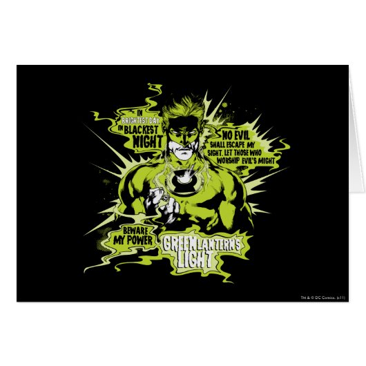 Green Lantern Text Collage - Color Cards (Front Horizontal)