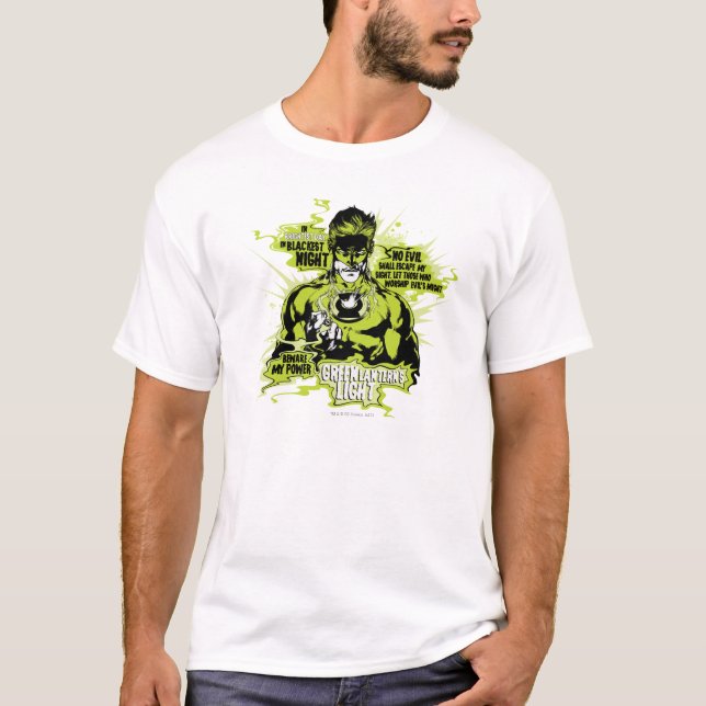 Green Lantern Text Collage - Color T-Shirt (Front)