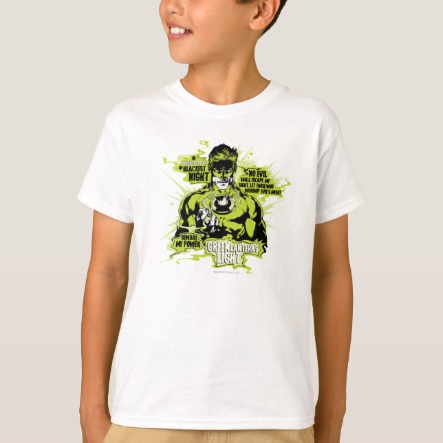 Green Lantern Text Collage - Color T-Shirt (Front)