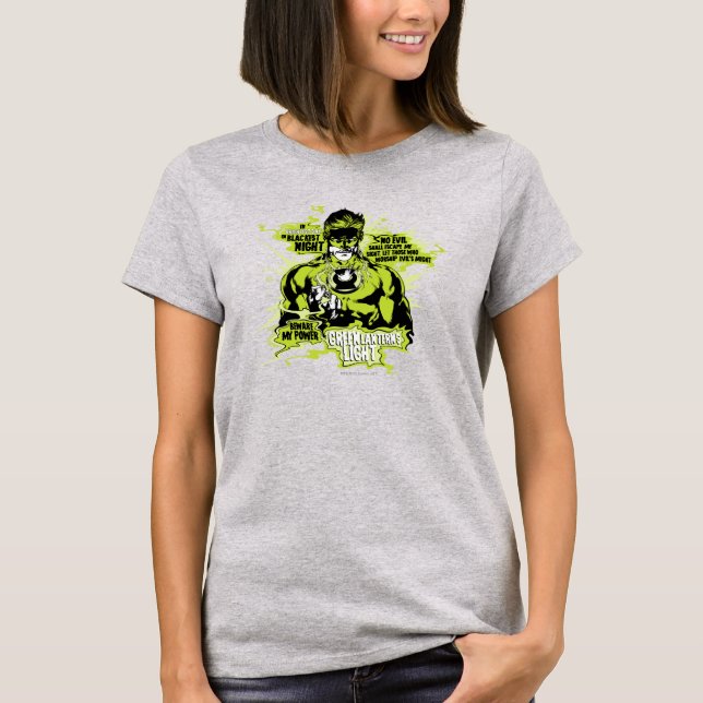 Green Lantern Text Collage - Color T-Shirt (Front)