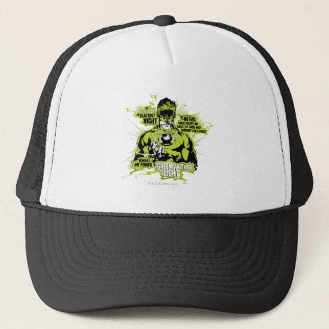 Green Lantern Text Collage - Color Trucker Hat (Front)