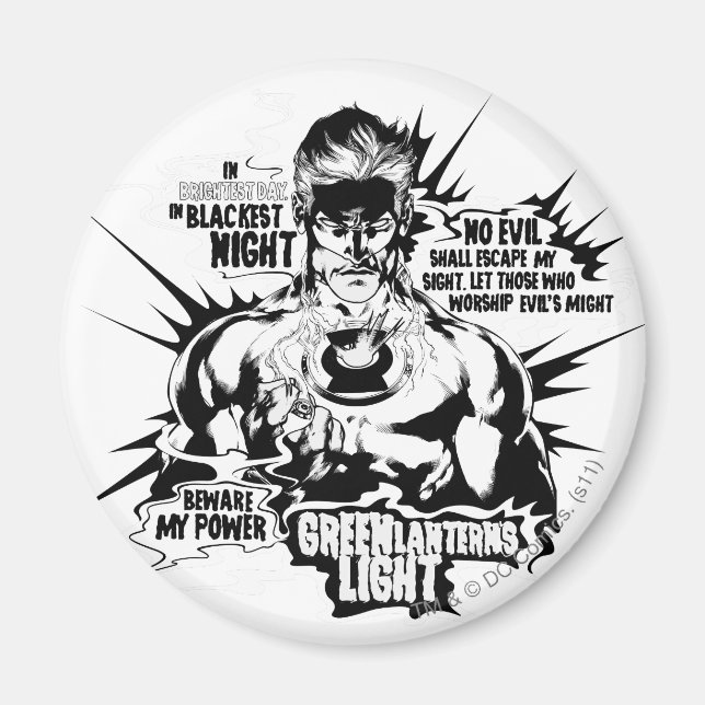Green Lantern Text Collage Magnet (Front)