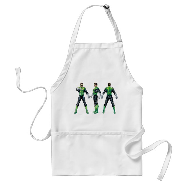 Green Lantern Three Views Adult Apron (Front)