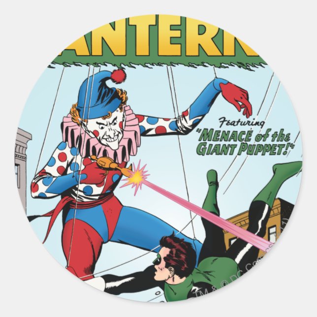 Green Lantern vs Clown Classic Round Sticker (Front)