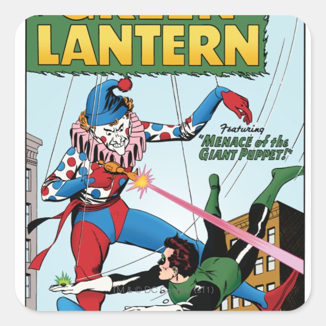 Green Lantern vs Clown Square Sticker (Front)