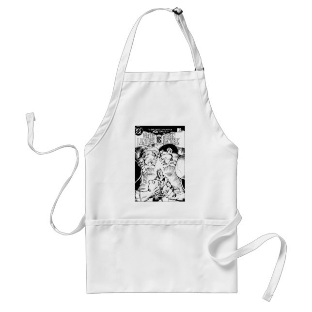 Green Lantern vs Green Lantern, Black and White Adult Apron (Front)