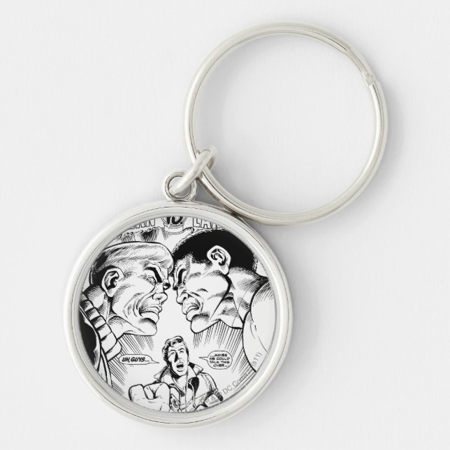Green Lantern vs Green Lantern, Black and White Keychain (Front)