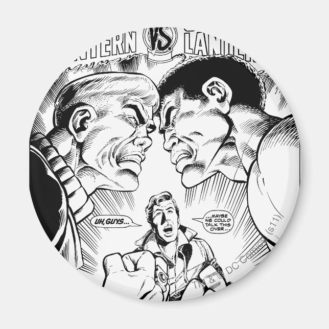 Green Lantern vs Green Lantern, Black and White Magnet (Front)