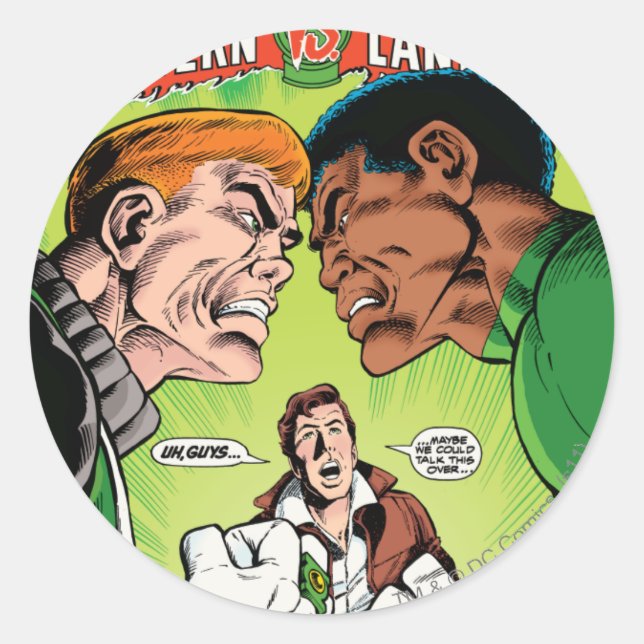 Green Lantern vs Green Lantern Classic Round Sticker (Front)