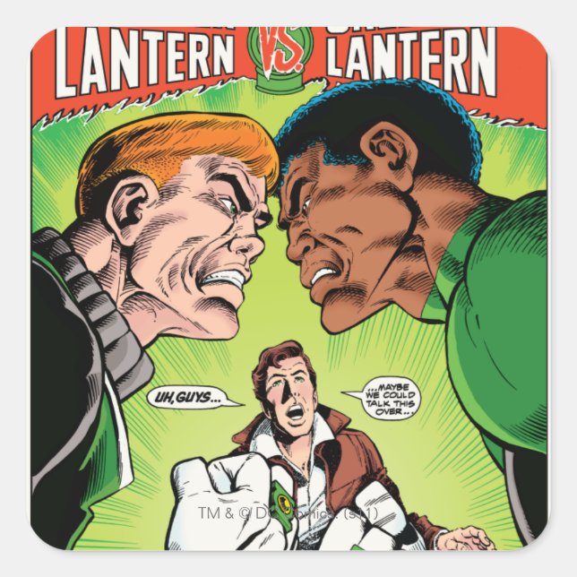 Green Lantern vs Green Lantern Square Sticker (Front)