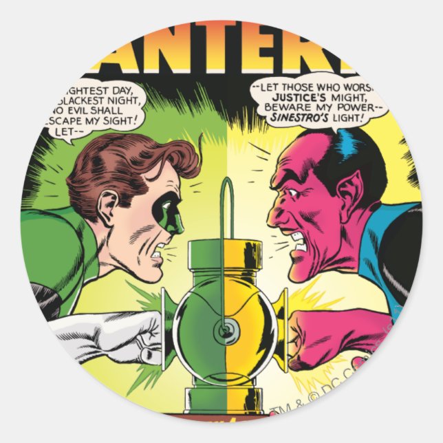 Green Lantern vs Sinestro Classic Round Sticker (Front)