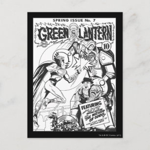 Green Lantern vs The Wizard of Odds, Black and Whi Postcard