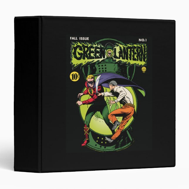 Green Lantern with cape in fight 3 Ring Binder (Front/Spine)