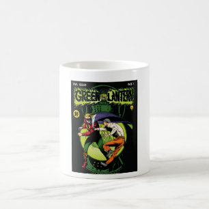 Green Lantern with cape in fight Coffee Mug