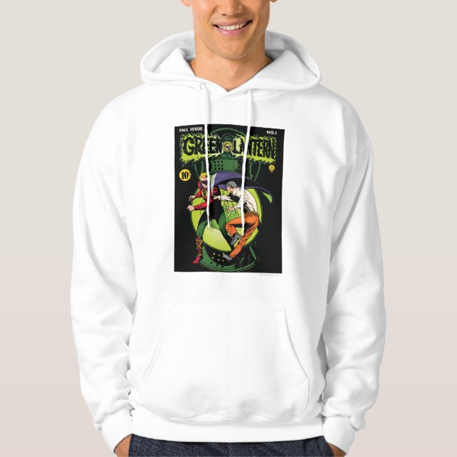 Green Lantern with cape in fight Hoodie (Front)