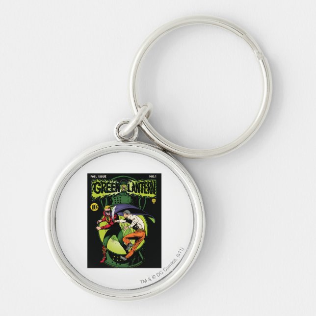 Green Lantern with cape in fight Keychain (Front)