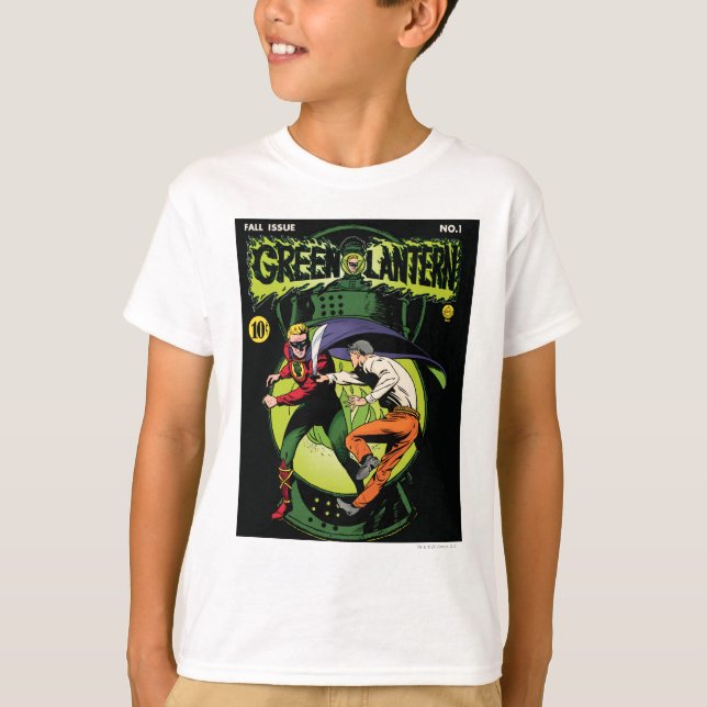 Green Lantern with cape in fight T-Shirt (Front)