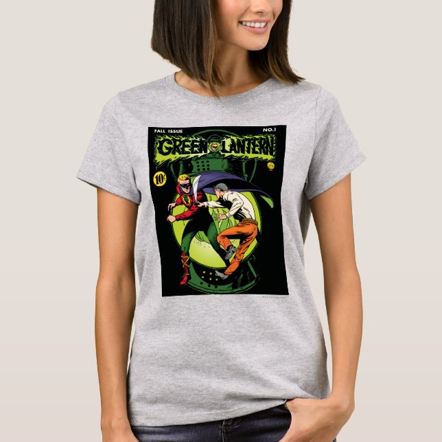 Green Lantern with cape in fight T-Shirt (Front)