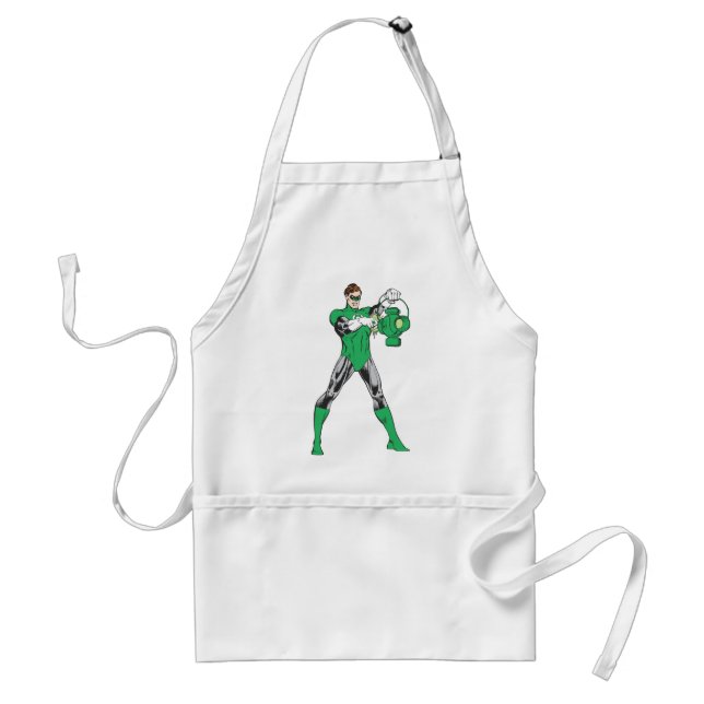 Green Lantern with Lantern Adult Apron (Front)