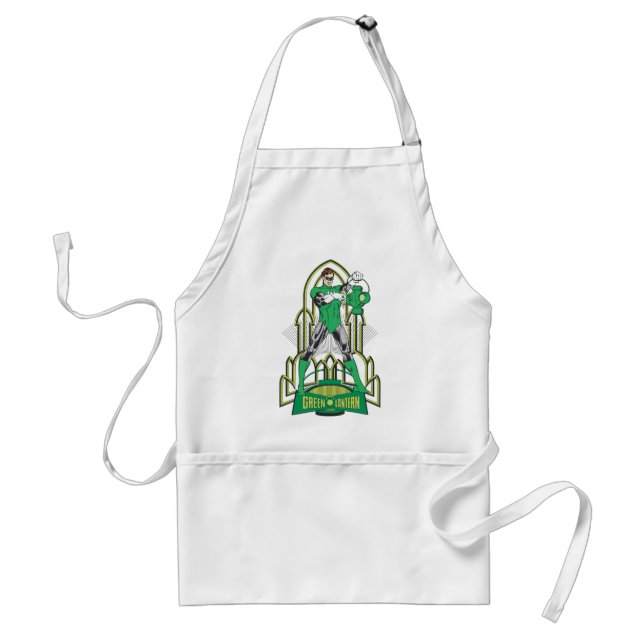 Green Lantern with Letters Adult Apron (Front)